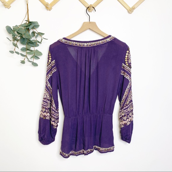 Free People stitch up your heart beaded wrap top - Picture 8 of 8